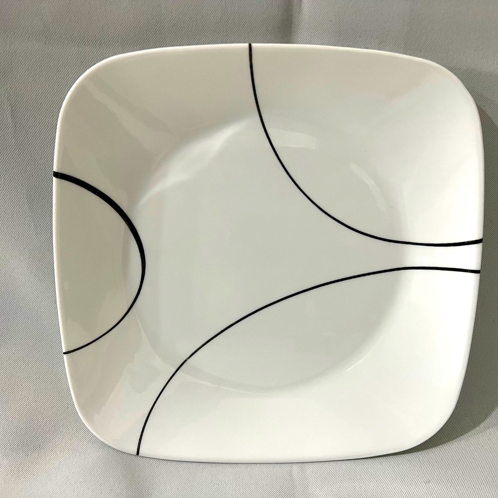 8pc Corelle Simple Line square plates (8 pieces)